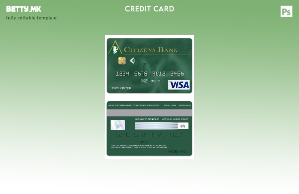 Модерен стил Шаблон за зелена виза на Граѓанската банка на Гвајана